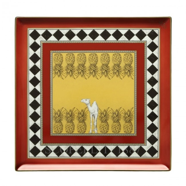 GINORI 1735 Ginori 토템 Camel 사각 스퀘어D Valet 트레이 Ginori 1735 Ginori Totem Camel Squared Valet Tray 01405