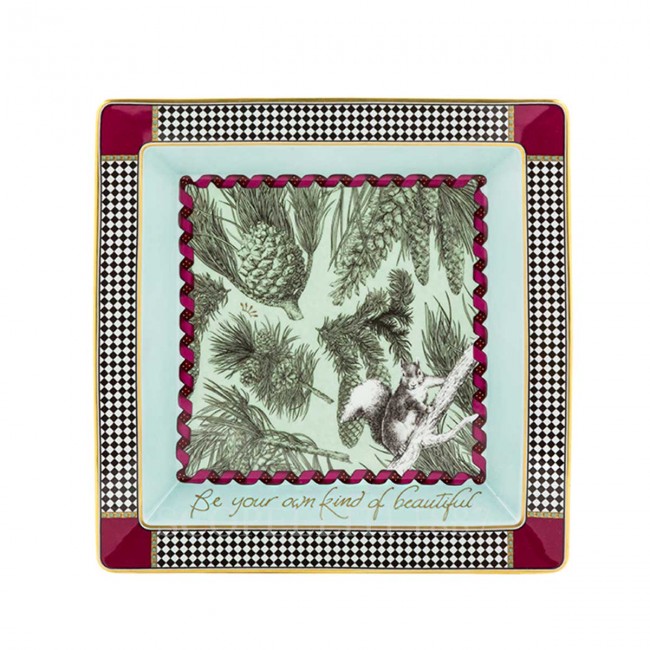 GINORI 1735 Ginori 토템 Squirrel 사각 스퀘어D Valet 트레이 Customizable Ginori 1735 Ginori Totem Squirrel Squared Valet Tray Customizable 01402