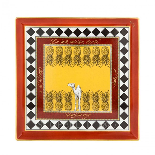 GINORI 1735 Ginori 토템 Camel 사각 스퀘어D Valet 트레이 Customizable Ginori 1735 Ginori Totem Camel Squared Valet Tray Customizable 01399