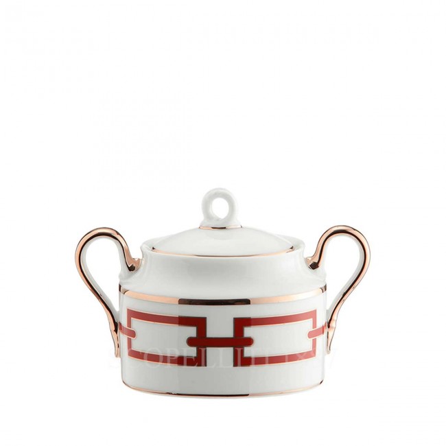 GINORI 1735 Ginori Sugar 볼 Catene Red Ginori 1735 Ginori Sugar Bowl Catene Red 01319