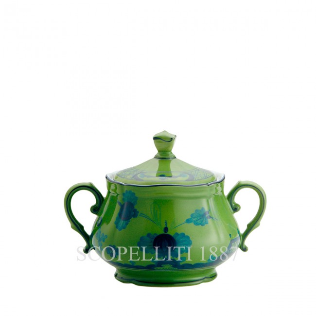 GINORI 1735 Sugar 볼 With Lid 오리엔트E Italiano Malachite Ginori 1735 Sugar Bowl With Lid Oriente Italiano Malachite 01313