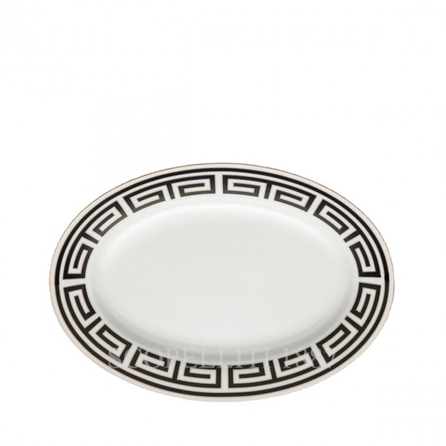 GINORI 1735 Flat 오발 플래터 Small Labirinto 블랙 Ginori 1735 Flat Oval Platter Small Labirinto Black 01291