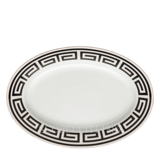 GINORI 1735 Flat 오발 플래터 라지 Labirinto 블랙 Ginori 1735 Flat Oval Platter Large Labirinto Black 01290