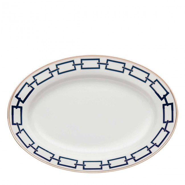 GINORI 1735 Ginori 오발 플래터 라지 Catene 블루 Ginori 1735 Ginori Oval Platter Large Catene Blue 01287