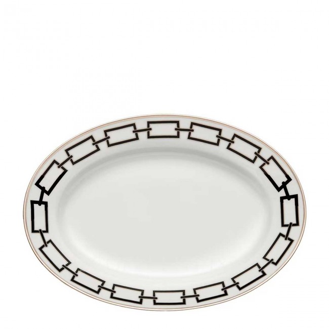 GINORI 1735 Ginori 오발 플래터 미디움 Catene 블랙 Ginori 1735 Ginori Oval Platter Medium Catene Black 01280