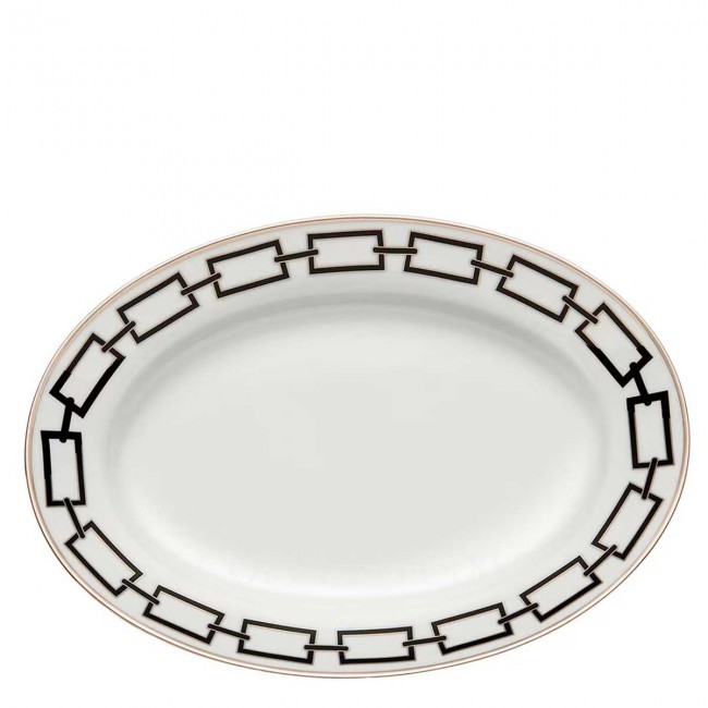 GINORI 1735 Ginori 오발 플래터 라지 Catene 블랙 Ginori 1735 Ginori Oval Platter Large Catene Black 01279