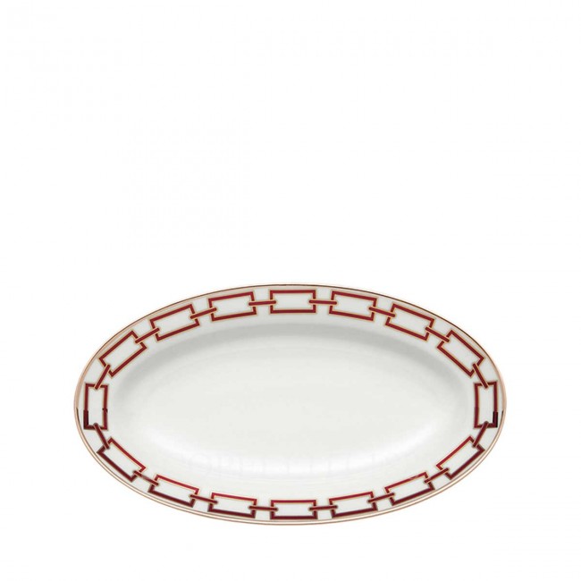 GINORI 1735 Ginori 오발 플래터 Small Catene Red Ginori 1735 Ginori Oval Platter Small Catene Red 01263