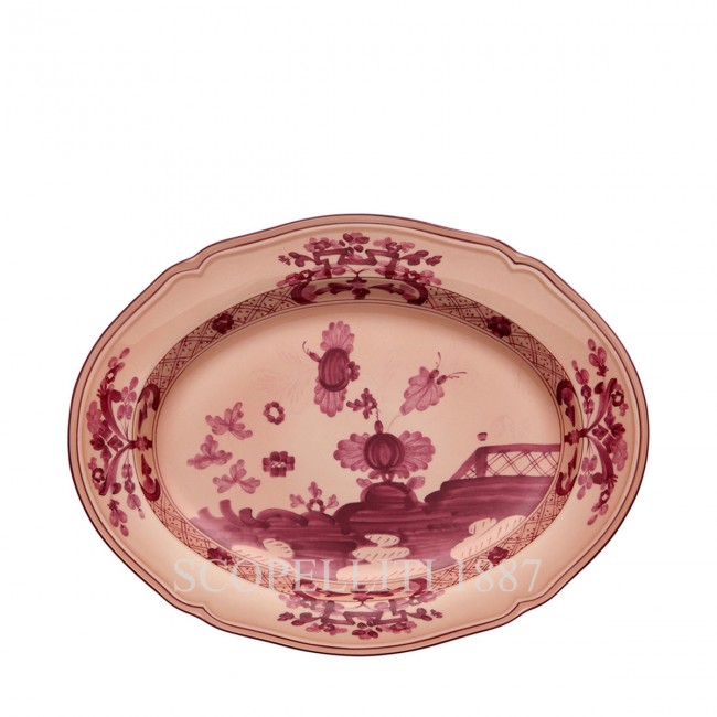 GINORI 1735 오발 플래터 Small 오리엔트E Italiano Vermiglio Ginori 1735 Oval Platter Small Oriente Italiano Vermiglio 01248