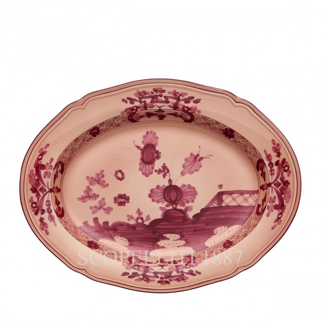 GINORI 1735 오발 플래터 라지 오리엔트E Italiano Vermiglio Ginori 1735 Oval Platter Large Oriente Italiano Vermiglio 01247