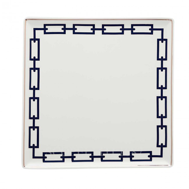 GINORI 1735 Ginori 사각 스퀘어 접시 라지 Catene 블루 Ginori 1735 Ginori Square Plate Large Catene Blue 01227