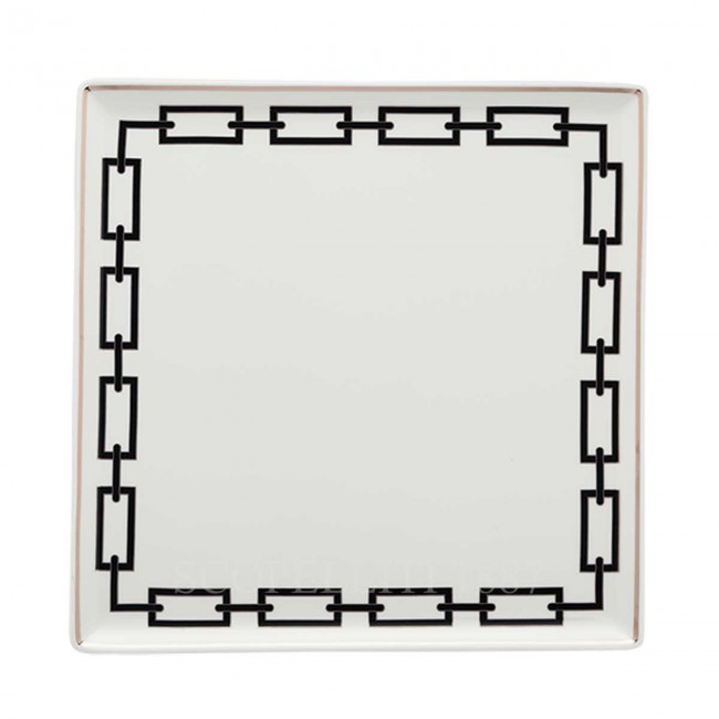GINORI 1735 Ginori 사각 스퀘어 접시 라지 Catene 블랙 Ginori 1735 Ginori Square Plate Large Catene Black 01219