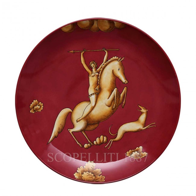 GINORI 1735 Ginori Gio Ponti 접시 Amazzone con Giavellotto La Venatoria Red Ginori 1735 Ginori Gio Ponti Plate Amazzone con Giavellotto La Venatoria Red 01180