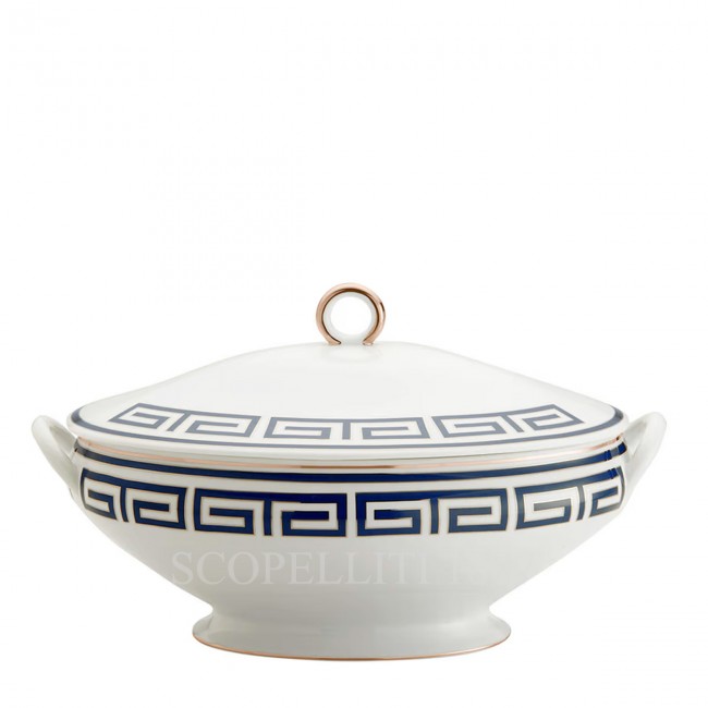 GINORI 1735 Tureen With 커버 Labirinto 블루 Ginori 1735 Tureen With Cover Labirinto Blue 01123