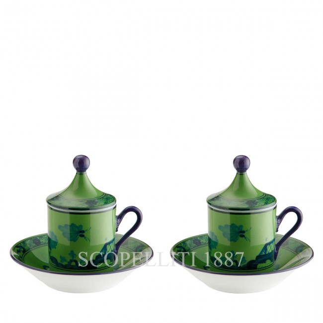 GINORI 1735 Tete a Tete Coffee Set 오리엔트E Italiano Malachite Ginori 1735 Tete a Tete Coffee Set Oriente Italiano Malachite 01048