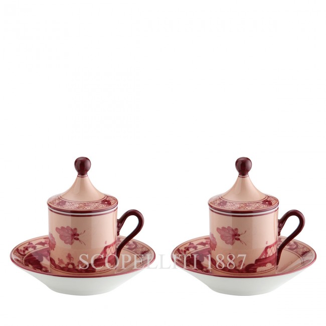 GINORI 1735 Tete a Tete Coffee Set 오리엔트E Italiano Vermiglio Ginori 1735 Tete a Tete Coffee Set Oriente Italiano Vermiglio 01047