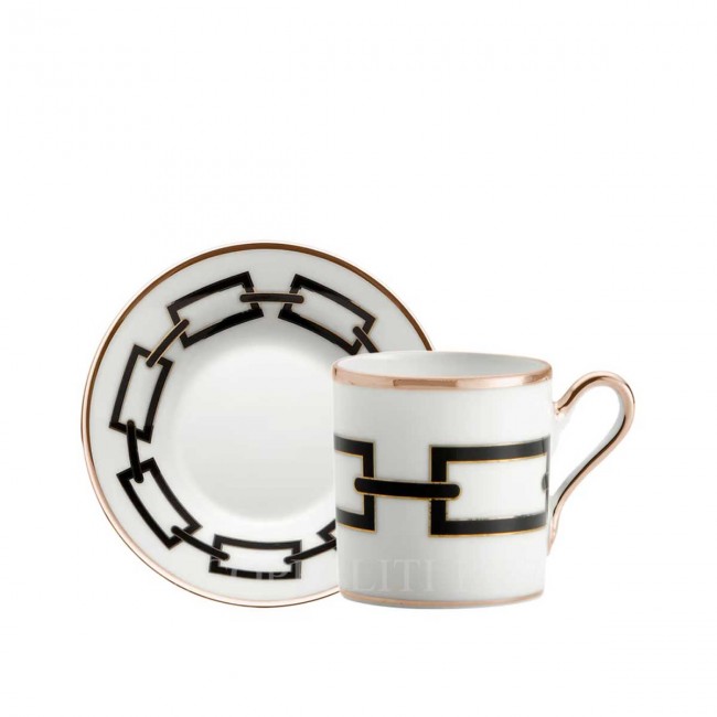GINORI 1735 Ginori Coffee 컵앤소서 Catene 블랙 Ginori 1735 Ginori Coffee Cup and Saucer Catene Black 01036