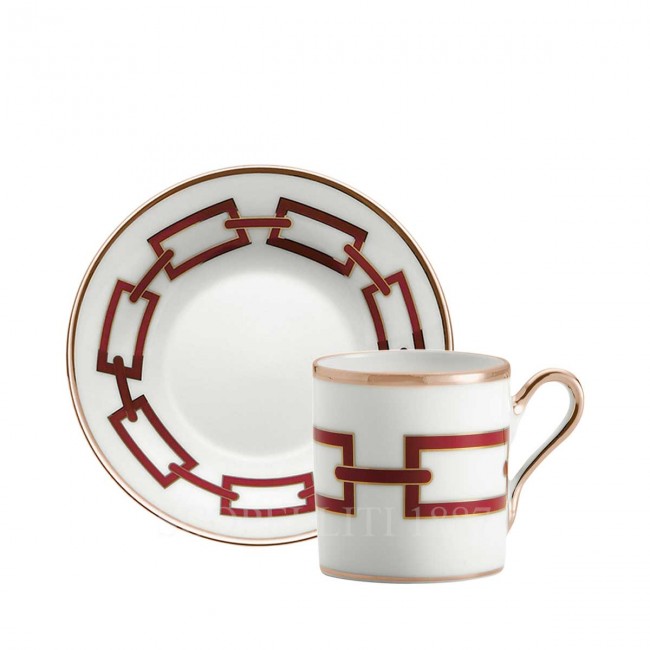 GINORI 1735 Ginori Coffee 컵앤소서 Catene Red Ginori 1735 Ginori Coffee Cup and Saucer Catene Red 01025