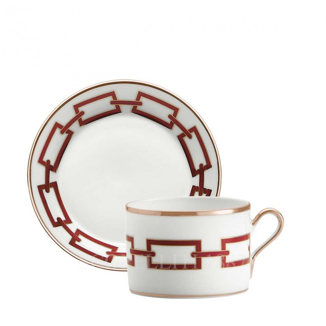 GINORI 1735 Ginori 티 컵앤소서 Catene Red Ginori 1735 Ginori Tea Cup and Saucer Catene Red 01024