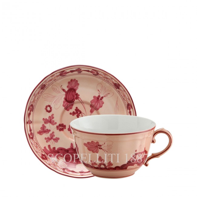 GINORI 1735 티 컵앤소서 오리엔트E Italiano Vermiglio Ginori 1735 Tea Cup and Saucer Oriente Italiano Vermiglio 00985