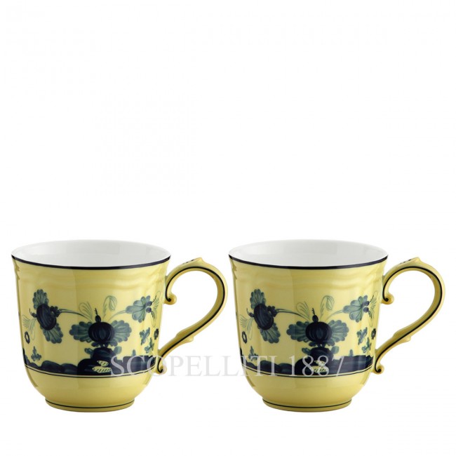 GINORI 1735 머그 Set For Two 오리엔트E Italiano Citrino Ginori 1735 Mug Set For Two Oriente Italiano Citrino 00927
