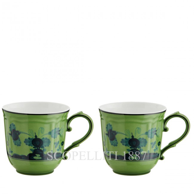 GINORI 1735 머그 Set For Two 오리엔트E Italiano Malachite Ginori 1735 Mug Set For Two Oriente Italiano Malachite 00924