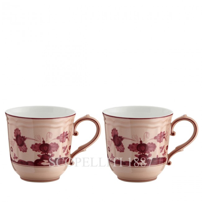 GINORI 1735 머그 Set For Two 오리엔트E Italiano Vermiglio Ginori 1735 Mug Set For Two Oriente Italiano Vermiglio 00921