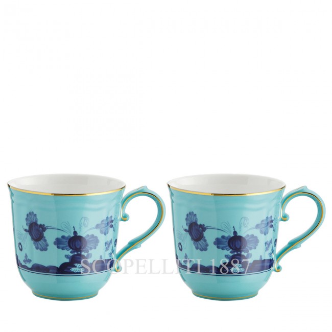 GINORI 1735 머그 Set For Two 오리엔트E Italiano Iris Ginori 1735 Mug Set For Two Oriente Italiano Iris 00916