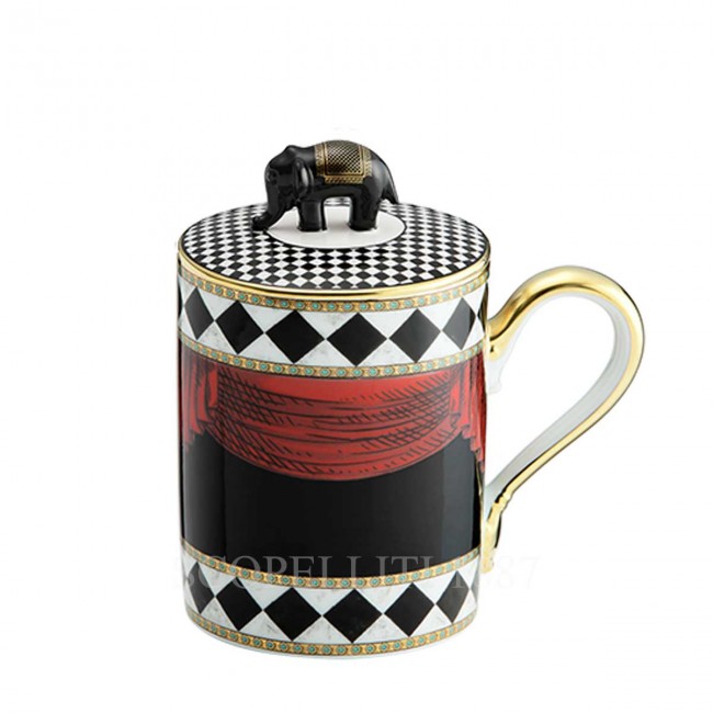 GINORI 1735 Ginori 토템 코끼리 머그 with Lid Ginori 1735 Ginori Totem Elephant Mug with Lid 00914