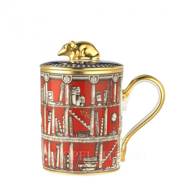 GINORI 1735 Ginori 토템 Rat 머그 with Lid Ginori 1735 Ginori Totem Rat Mug with Lid 00899