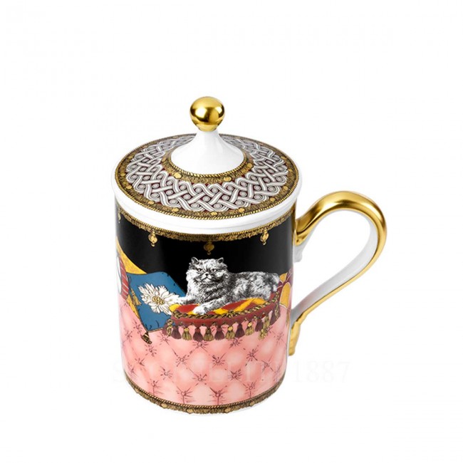 GINORI 1735 Ginori 토템 Cat 머그 with Lid Ginori 1735 Ginori Totem Cat Mug with Lid 00898