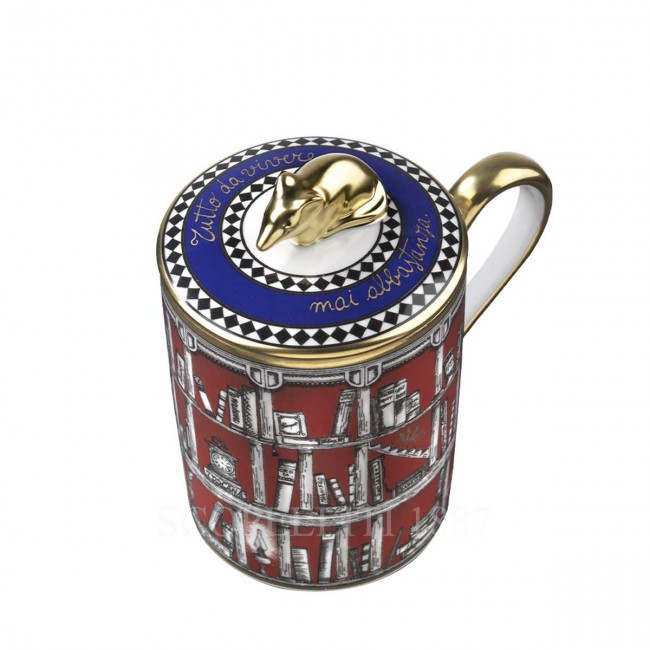 GINORI 1735 Ginori 토템 Rat 머그 with Lid Customizable Ginori 1735 Ginori Totem Rat Mug with Lid Customizable 00897