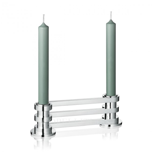 PUIFORCAT 직사각형 촛대 Ruban 실버 접시D Puiforcat Rectangular Candlestick Ruban Silver Plated 00854