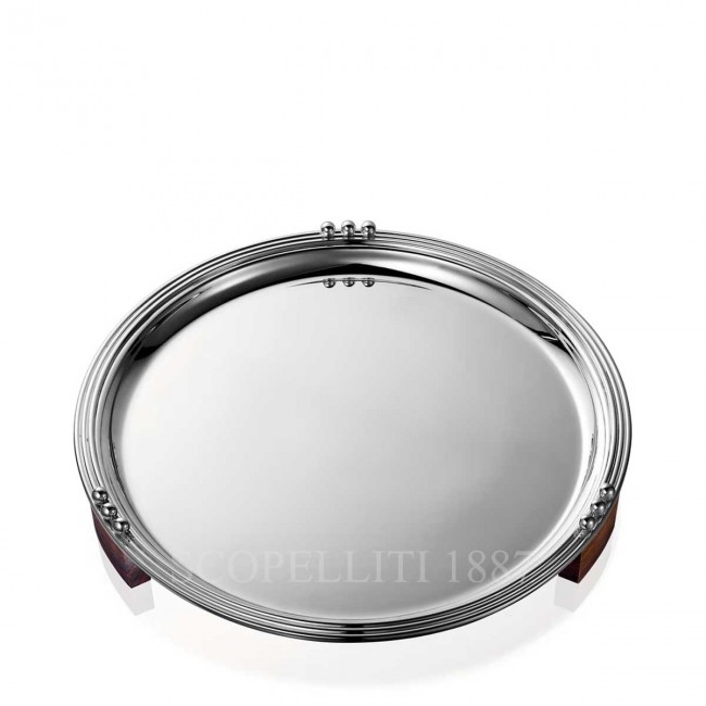 PUIFORCAT Round 트레이 Etchea 실버 접시 Puiforcat Round Tray Etchea Silver Plated 00772