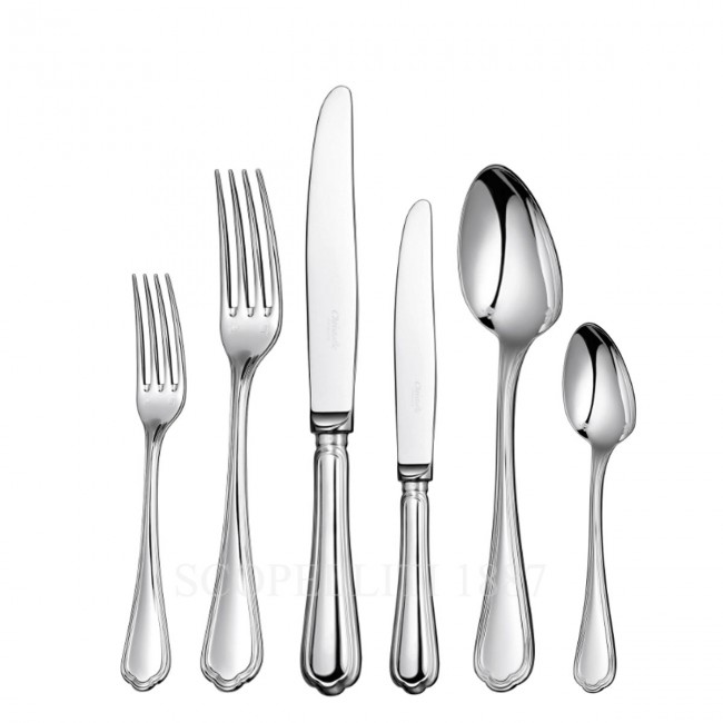 CHRISTOFLE Spatours 36 pcs 실버 접시D 커트러리 세트 Christofle Spatours 36 pcs Silver Plated Cutlery Set 00624