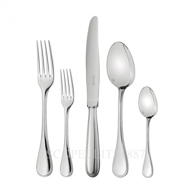 CHRISTOFLE Perles2 110 pcs 스테인리스 스틸 커트러리 세트 Christofle Perles2 110 pcs Stainless Steel Cutlery Set 00615