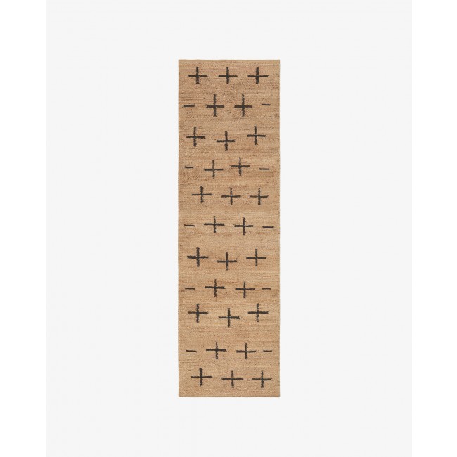 Nordic Knots Jute Cross Runner 블랙 00150