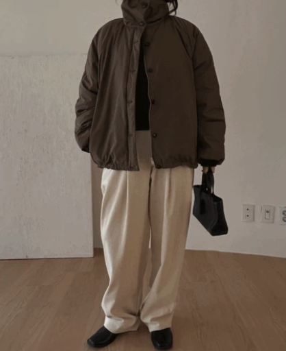 콤보 덕다운 하이넥 패딩 (2color)