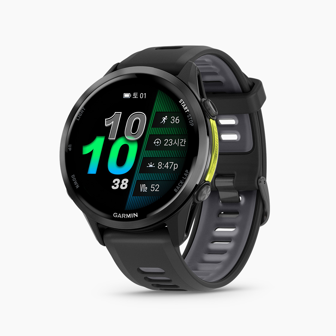 [가민] 포러너 970 러닝 GPS 스마트워치 블랙/앰프 엘로우, 47mm (010-02969-60)