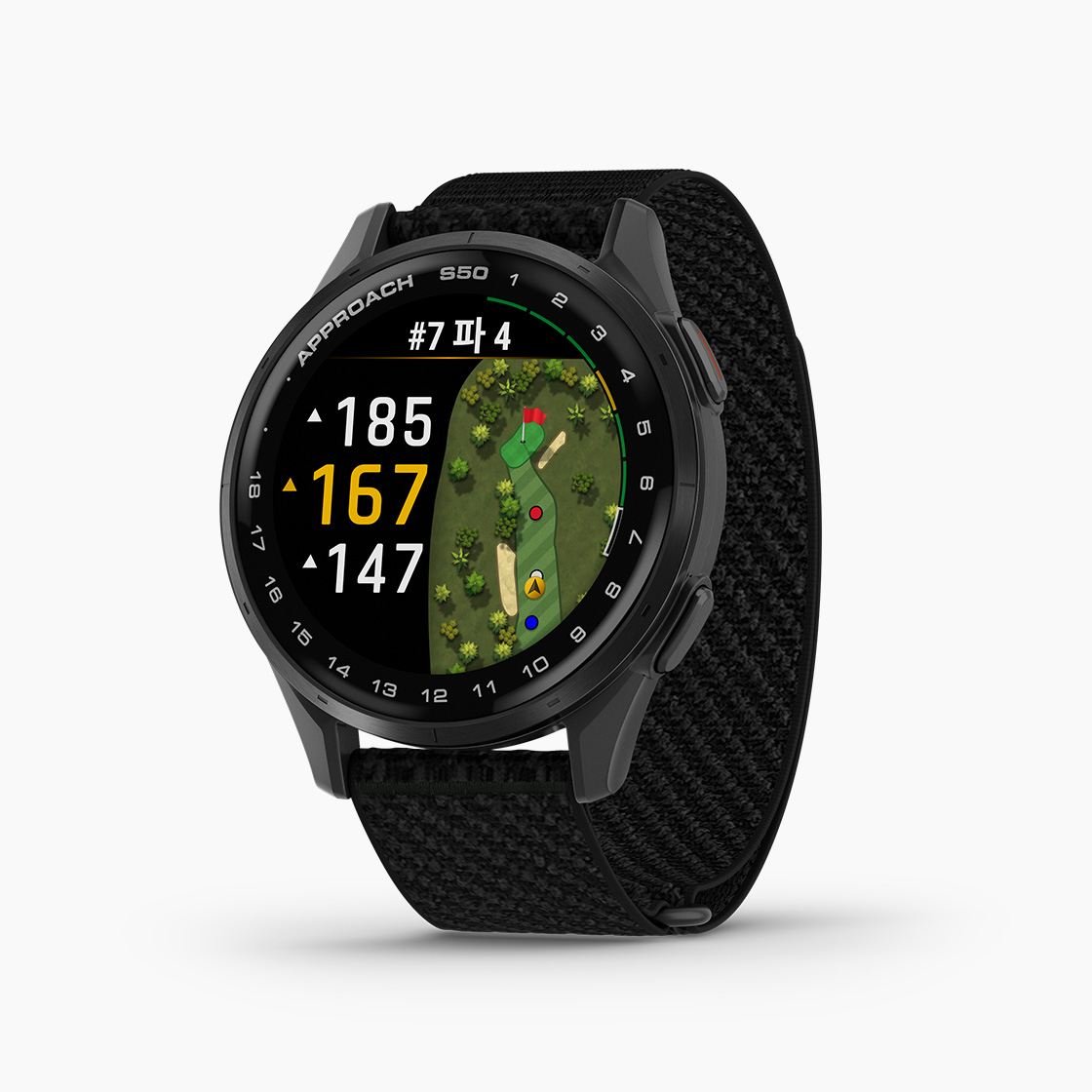 [가민] 어프로치 S50 골프 GPS 스마트워치 블랙, 43mm (010-03010-30)