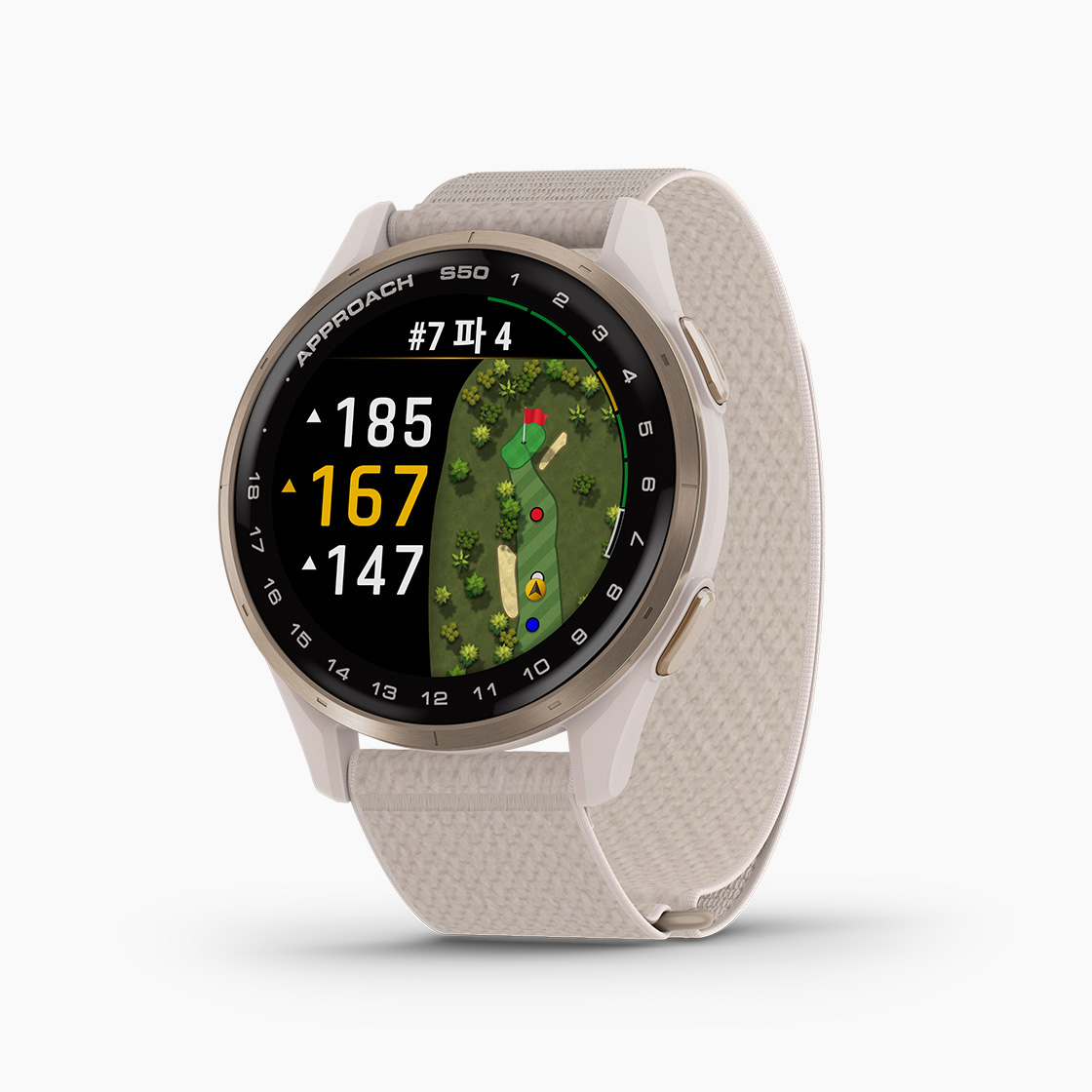[가민] 어프로치 S50 골프 GPS 스마트워치 뉴트럴, 43mm (010-03010-31)