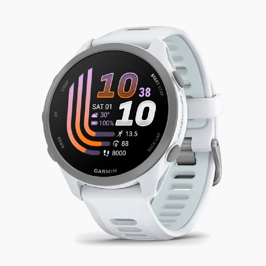 [가민] 포러너170 뮤직 러닝 GPS 스마트워치 화이트스톤, 42.6mm (010-03920-53)