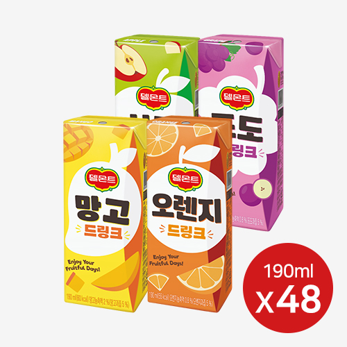 델몬트 드링크팩 190ml x 48개 4종 택1