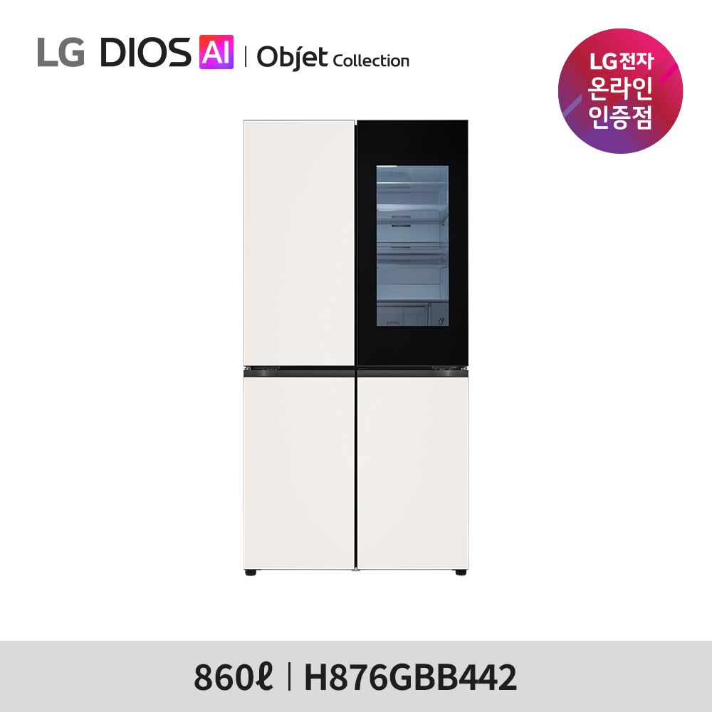 LG 디오스 AI 오브제컬렉션 (노크온) 860L 냉장고
H876GBB442