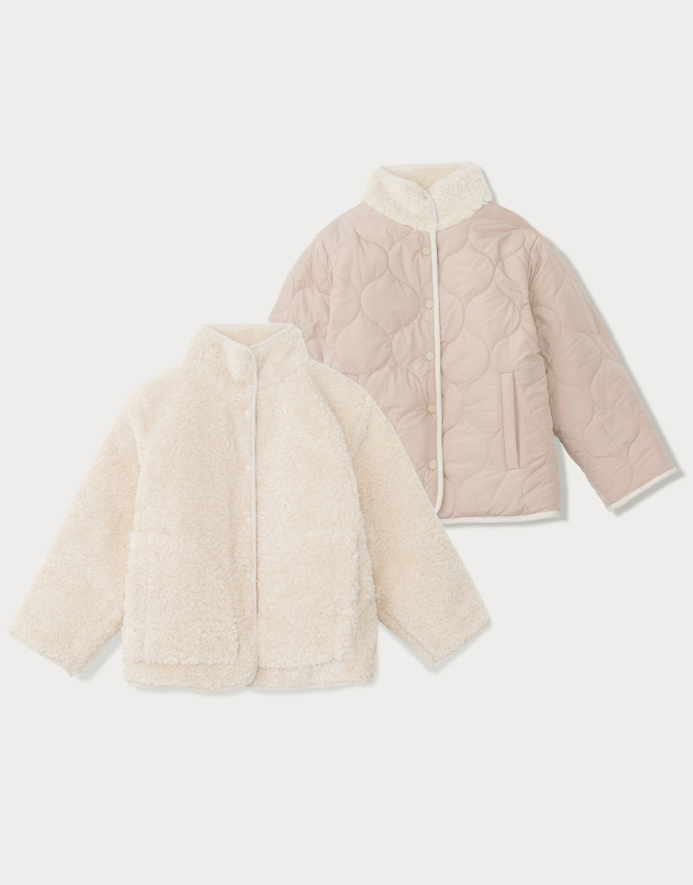 (b품포함 30%sale)Reversible quilting jumper(apricot / Ivory) (3일 이내 순차발송)