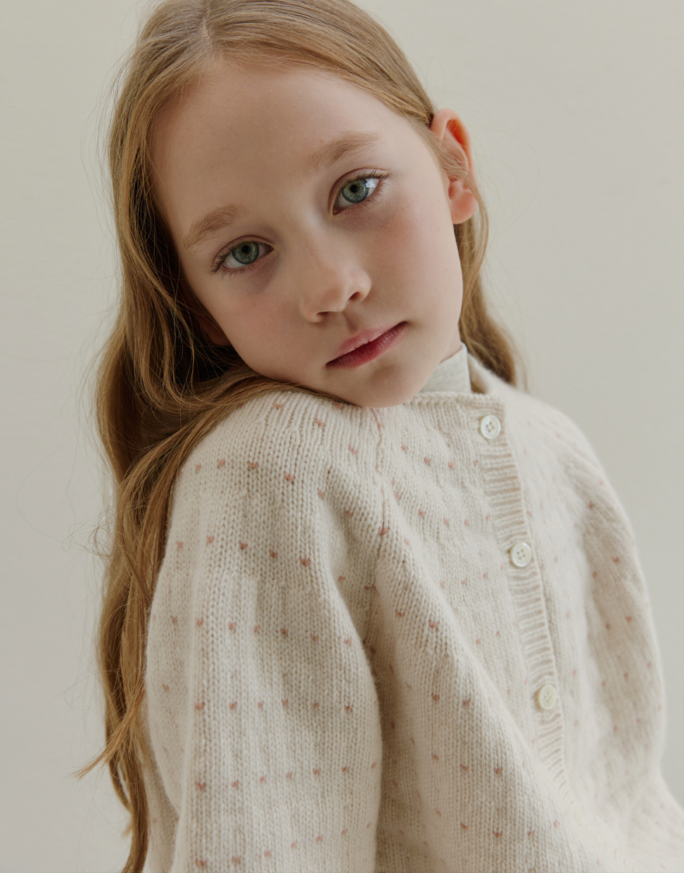 pre-order) Wool Dot Cardigan (Ivory)