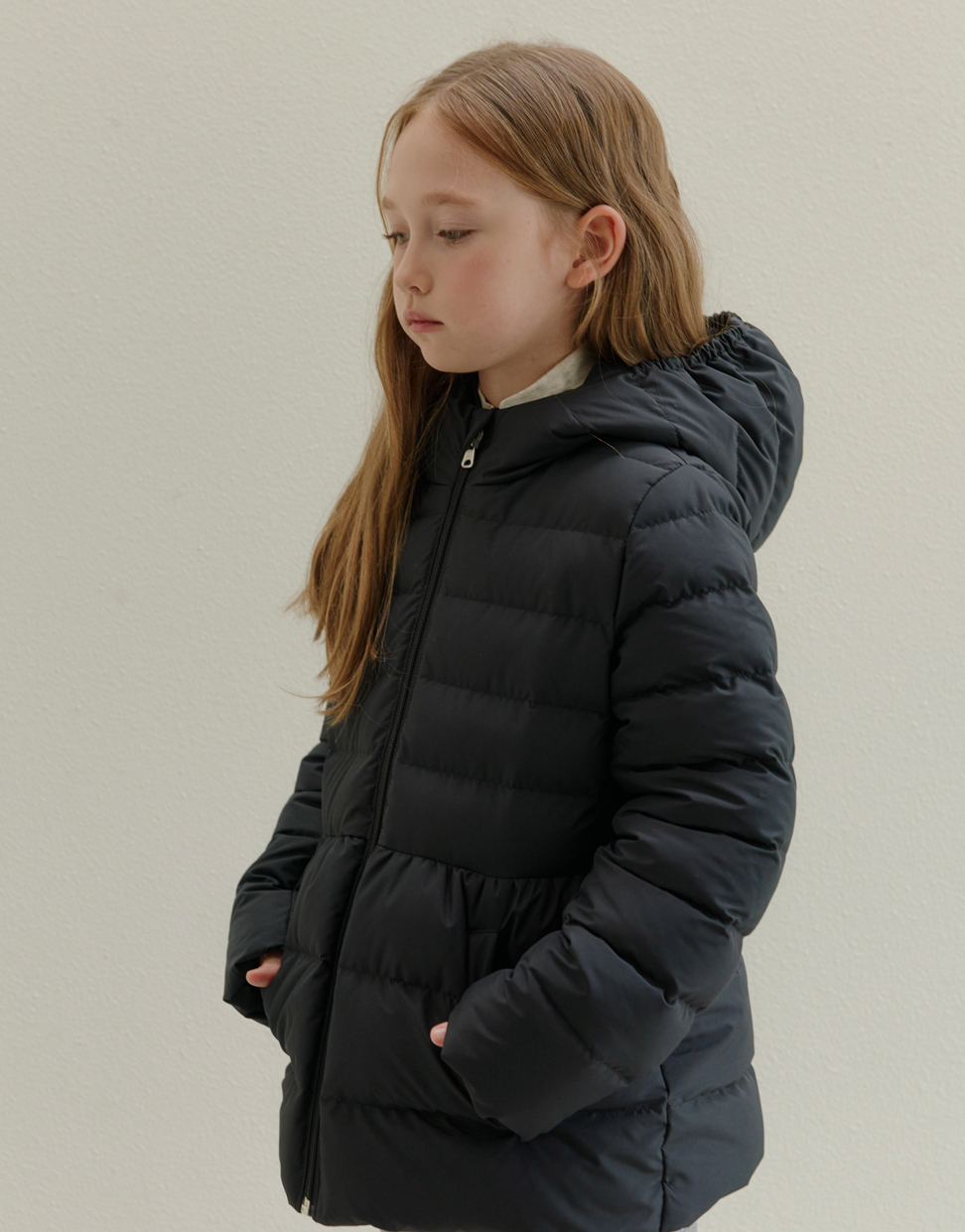 Duck Down Hooded Padding (Black)