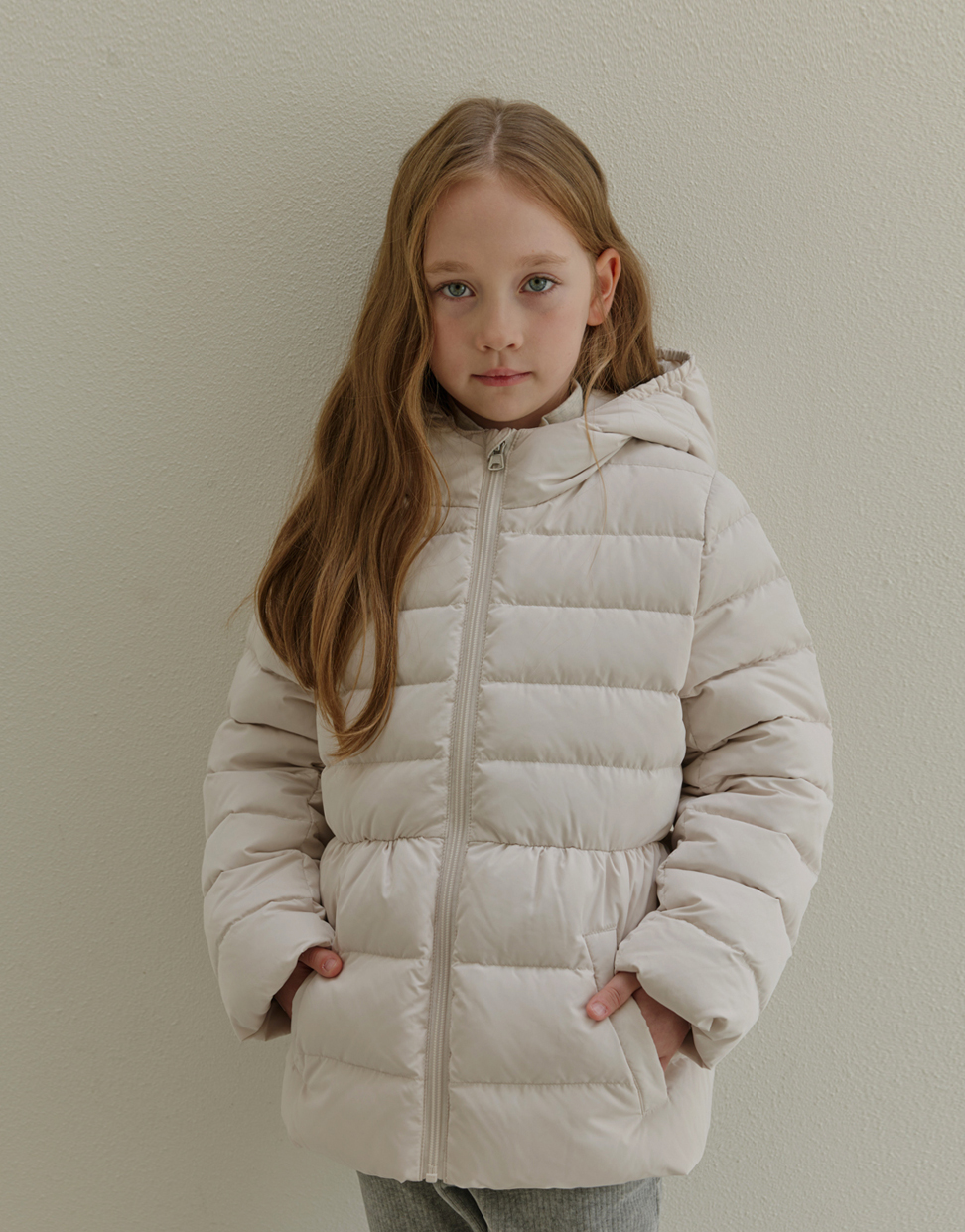 Duck Down Hooded Padding (Ivory)