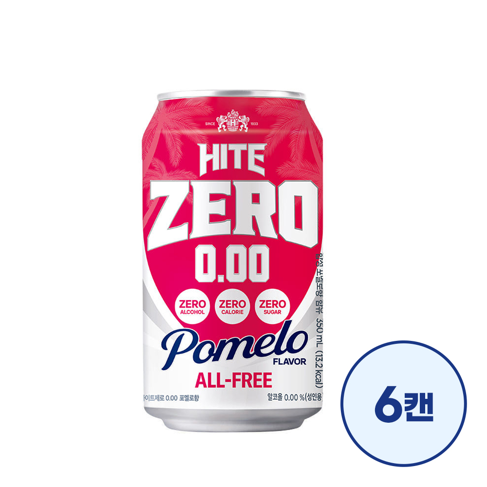 하이트제로 0.00 포멜로향 350ml 6캔