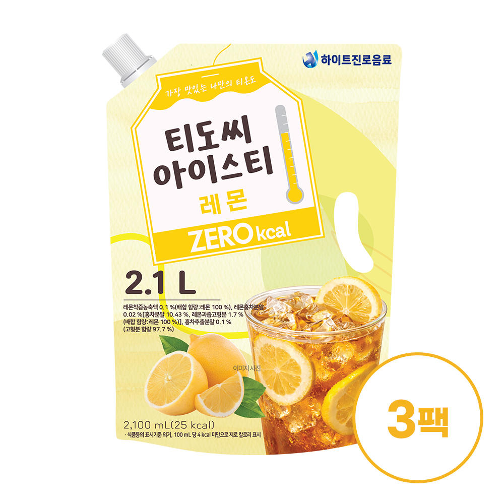 티도씨 제로 레몬 아이스티 파우치 2.1L 3팩