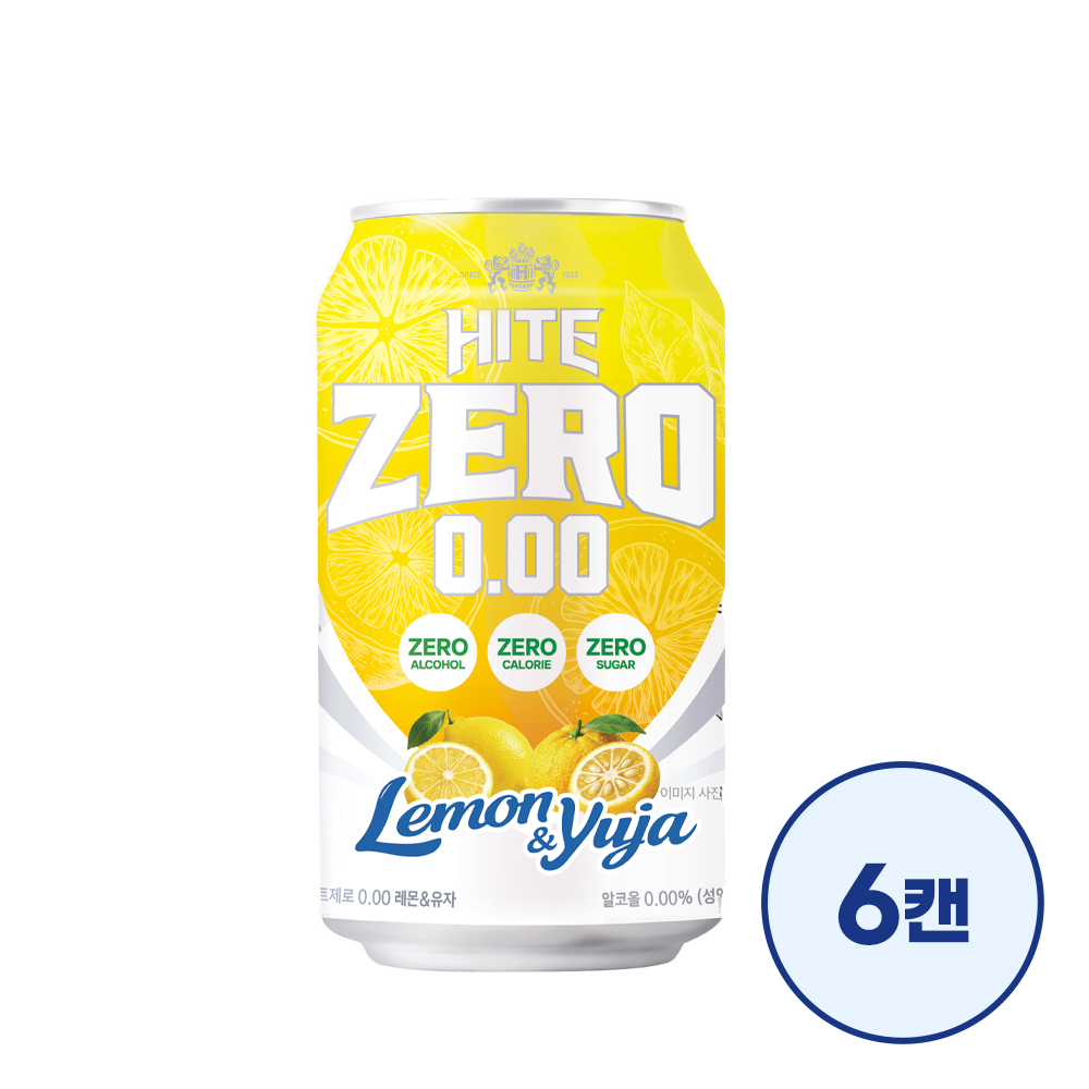 하이트제로 0.00 레몬유자 350ml 6캔